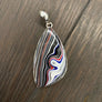 Fordite pendant necklaces - mixed metals