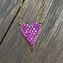 Small heart pavé cz heart necklace - sterling silver, gold vermeil