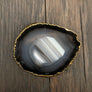 Agate slice brooch with metal trim - Click for multiple color options