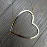 Heart outline statement necklace - sterling silver, gold vermeil