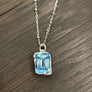 Blue topaz gemstone necklace - sterling silver