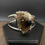 Smoky quartz cuff bracelet - silver