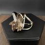 Smoky quartz cluster ring - silver