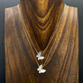 Mother-of-pearl tilted butterfly layering necklace