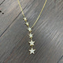 Pavé cz star y necklace - sterling and gold vermeil