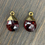 Gemstone drop thread earrings - gold