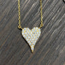 Small heart pavé cz heart necklace - sterling silver, gold vermeil
