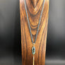 Gray braided leather with labradorite accent necklace