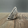 Beaded "stacked lines" ring - antique silver