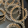 Large faux pearl trimmed hoops - silver, gold