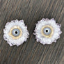 Amethyst and jasper stalactite slice flower stud earrings