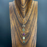 Corundum sapphire and ruby lariat necklace - gold