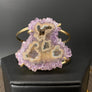 Amethyst/Jasper stalactite slice prong set cuff - gold