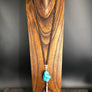 PREORDER - Braided leather necklace with turquoise nugget