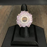 Fully adjustable stalactite slice flower ring - sterling silver
