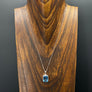 Blue topaz gemstone necklace - sterling silver