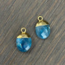 Gemstone drop thread earrings - gold