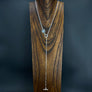 Toggle lariat with jasper stalactite slice accent - silver