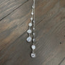 Bezel cz lariat necklace - sterling silver