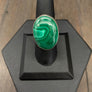 Malachite ring bezel set - sterling silver