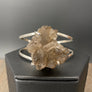 Smoky quartz cluster cuff bracelet - silver, gold