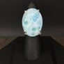 Larimar cuff ring - silver tone