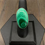 Malachite ring bezel set - sterling silver