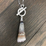 Wrap and toggle amethyst cone pendant - silver