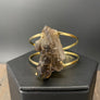 Smoky quartz cluster cuff bracelet - silver, gold