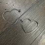 Heart outline hoop earring - silver, gold