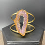 Geode slice cuff bracelet - gold