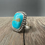 Beaded Trimmed turquoise rings - sterling silver