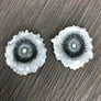 Amethyst and jasper stalactite slice flower stud earrings