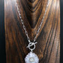 Amethyst stalactite slice prong set toggle necklace - silver