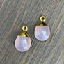 Gemstone drop thread earrings - gold
