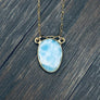 Faceted Larimar pendant necklace - gold