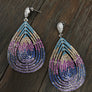 Pavé colored cz teardrop earring - various metal tones