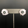 Amethyst and jasper stalactite slice flower stud earrings