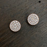 Sterling silver pavé cz disc stud earring - silver, gold, rose gold, gunmetal