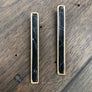 Bar earrings with stone inserts - gold