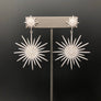Pavé cz XL double starburst earrings - sterling silver