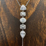 Geometric, pavé trimmed cz Y necklace - sterling silver, gold vermeil
