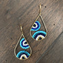 Paisley pattern seed bead teardrop earrings