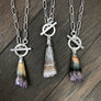 Wrap and toggle amethyst cone pendant - silver