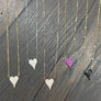 Tiny pavé heart necklace - sterling silver, gold vermeil