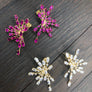 Half starburst button earrings
