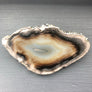 Agate slice brooch with metal trim - Click for multiple color options