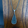 Druzy pendant on box chain - antique silver