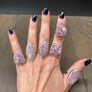 Rose/mauve Lepidolite crystal ring - sterling silver