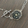 Wrap and Toggle extra length small stalactite slice necklace - silver